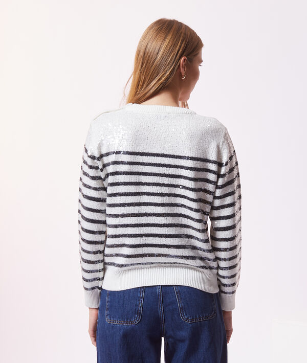 Pull marinière à sequins Pull marinière à sequins