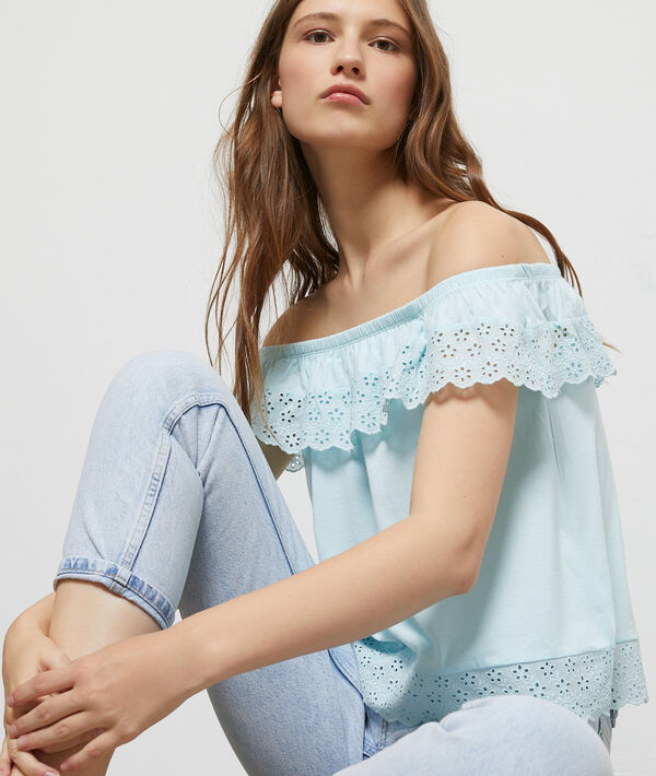 Top bustier à broderie anglaise Top bustier à broderie anglaise