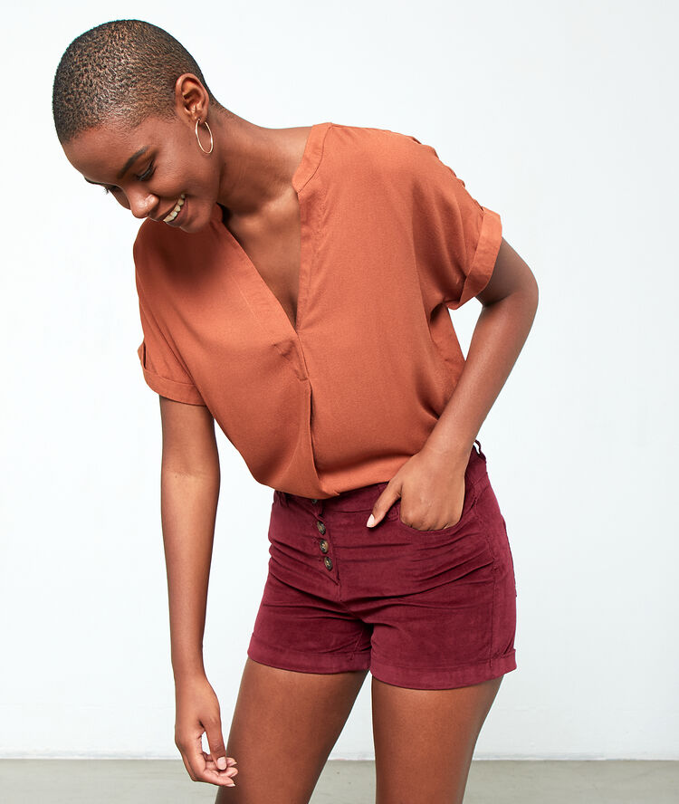 Blouse col tunisien savane.