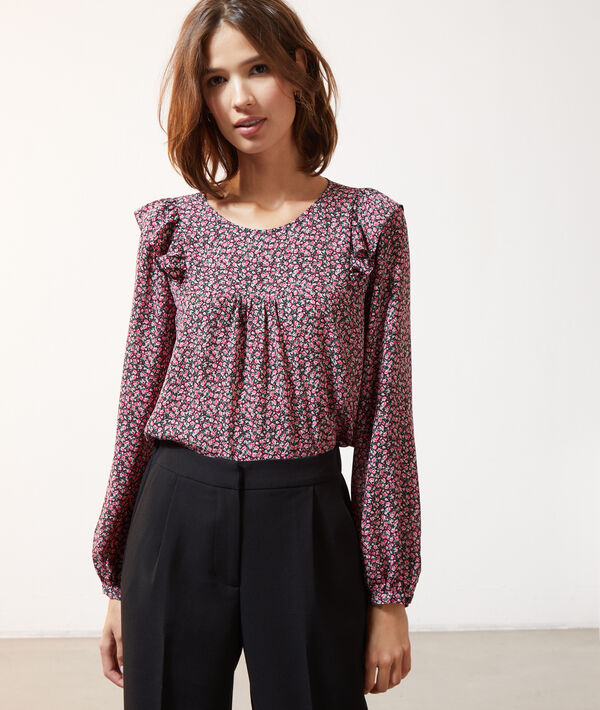 Blouse imprimée, à volants - CARMEN - 44 - Rose - Femme - Etam