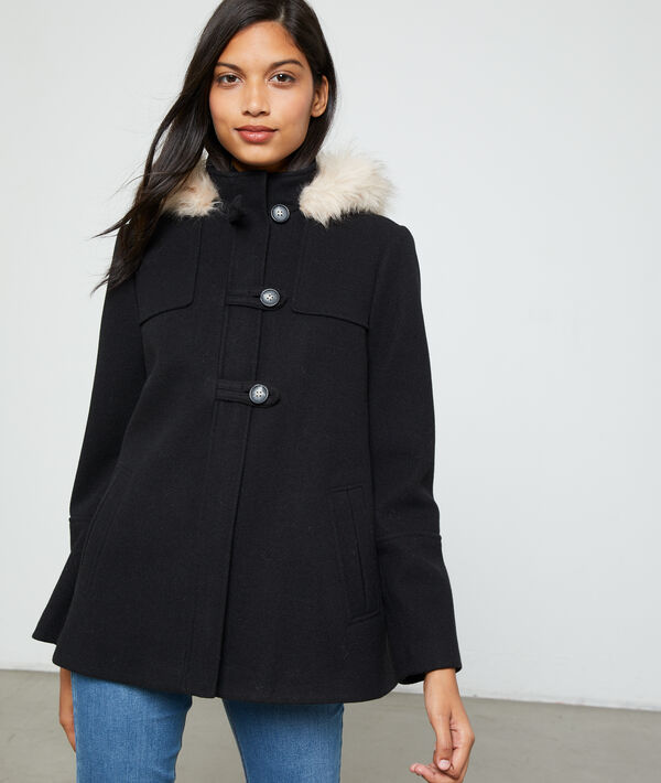 Manteau à capuche fausse fourrure Manteau à capuche fausse fourrure