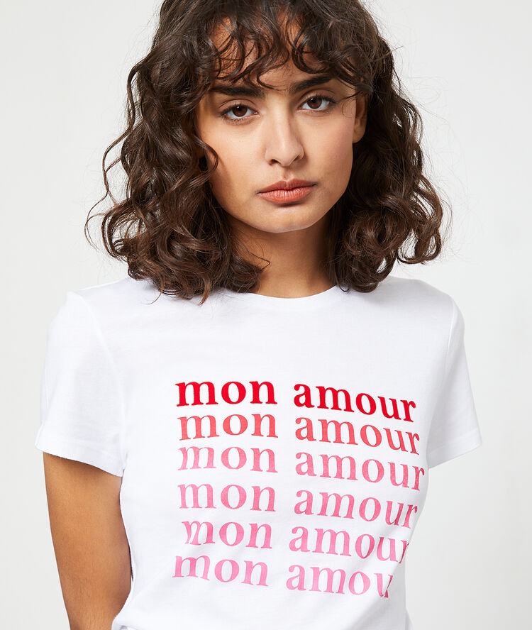 T-shirt "mon amour" blanc.