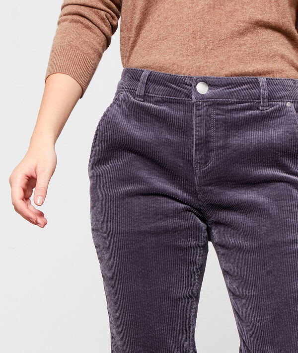 Pantalon en velours côtelé souris.