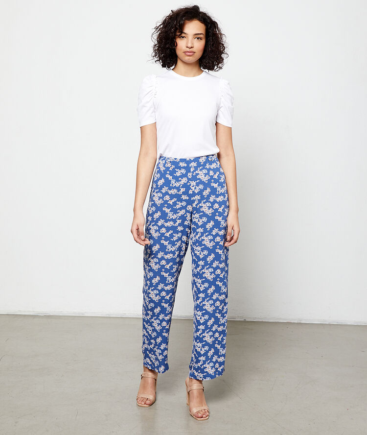 Pantalon large imprimé fleuri moonlight.