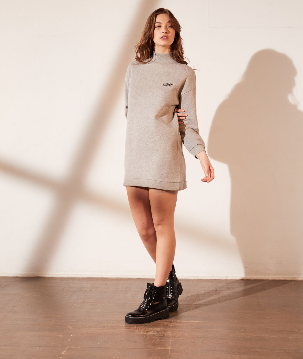 Robe sweat "my comfort" gris chine.