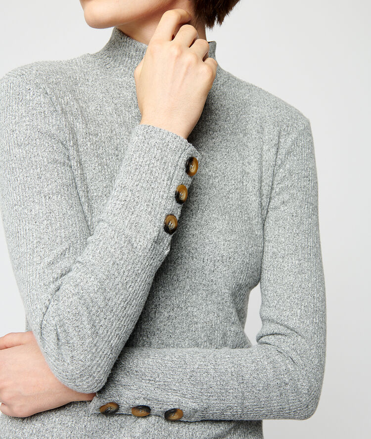Top en maille fine gris chine moyen.