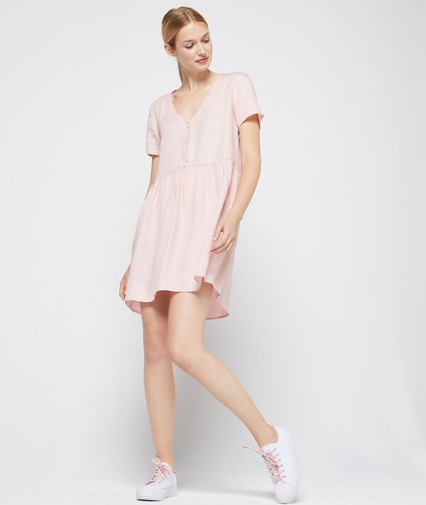 Robe évasée en tencel® rose pale.