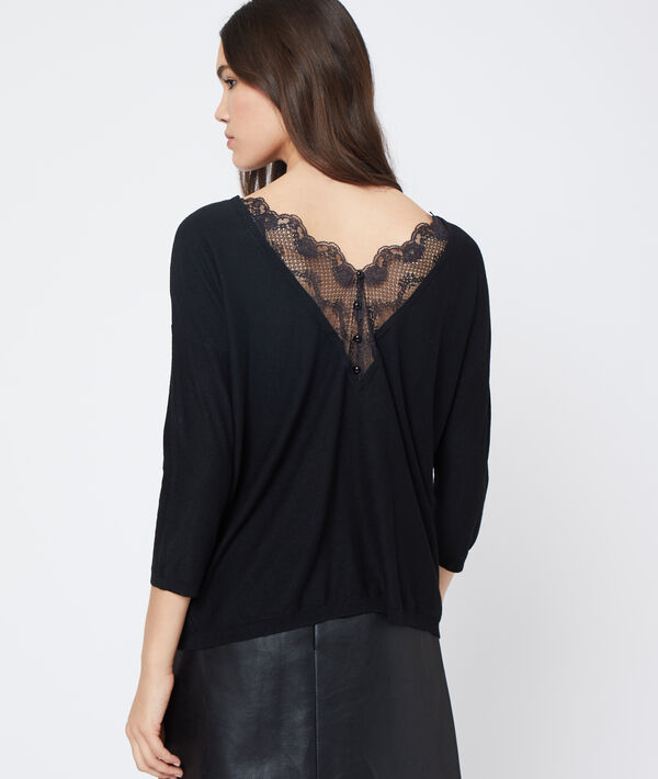 Pull dos décolleté dentelle Pull dos décolleté dentelle