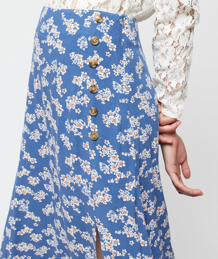 Jupe midi imprimé fleuri moonlight.