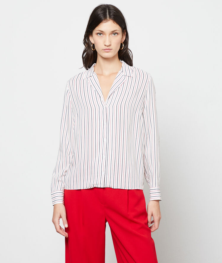 Chemise à rayures ecru.