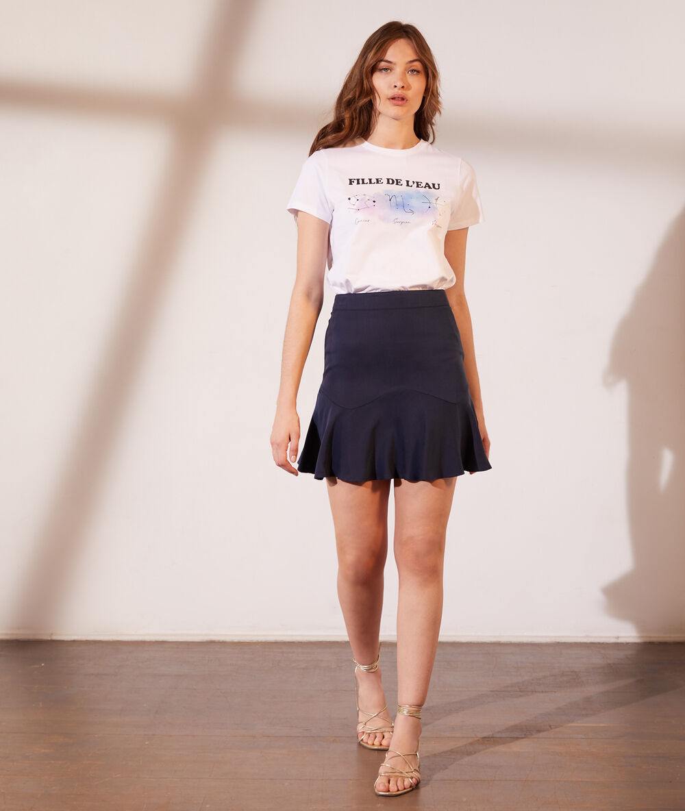 T-shirt imprimé "fille de l'eau" blanc.