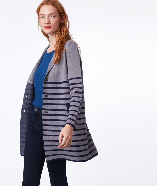 Gilet long à rayures Gilet long à rayures