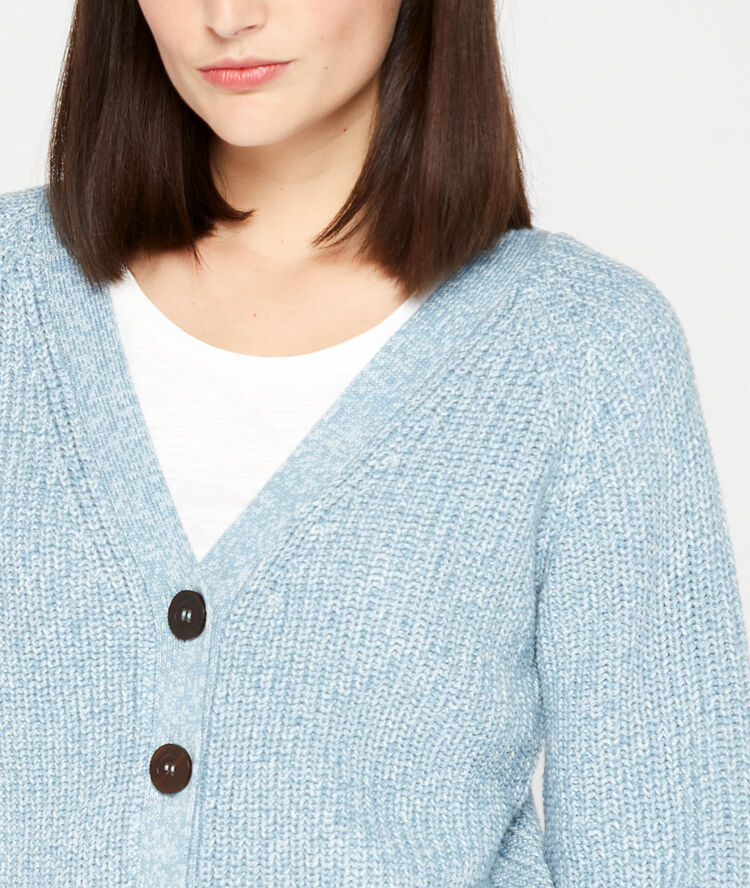Gilet en grosse maille ciel.