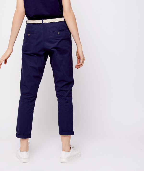 Pantalon court ceinturé en coton bio Pantalon court ceinturé en coton bio