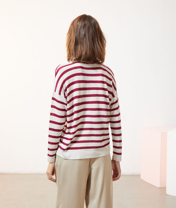 Pull rayé à laçage Pull rayé à laçage