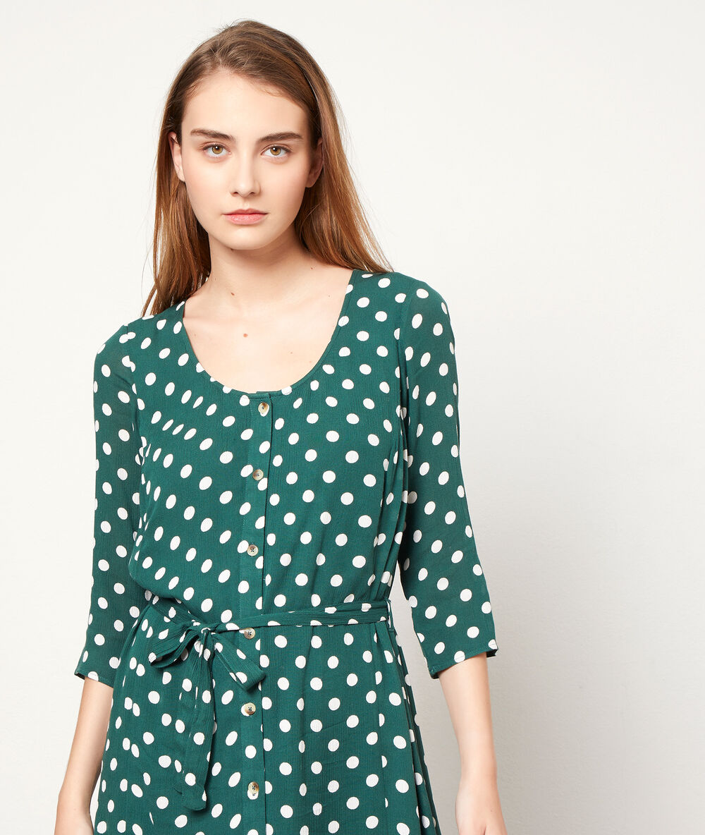 Robe longue fendue canard.