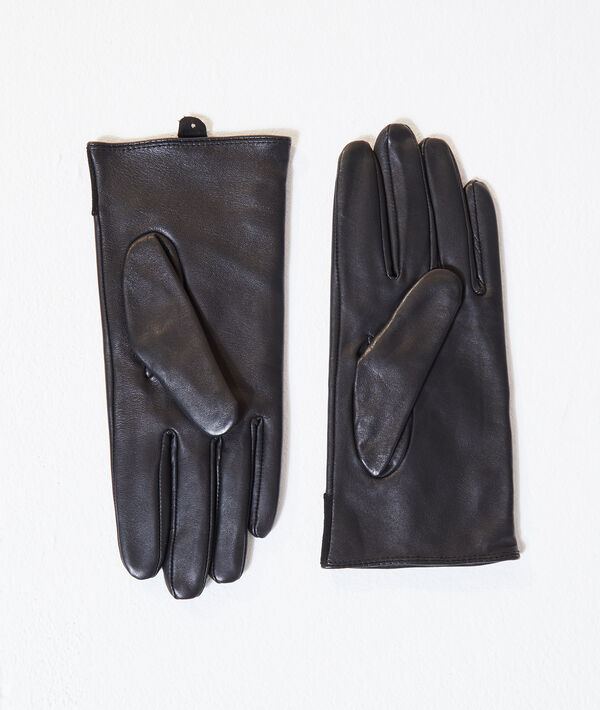 Gants en cuir lisse et daim Gants en cuir lisse et daim