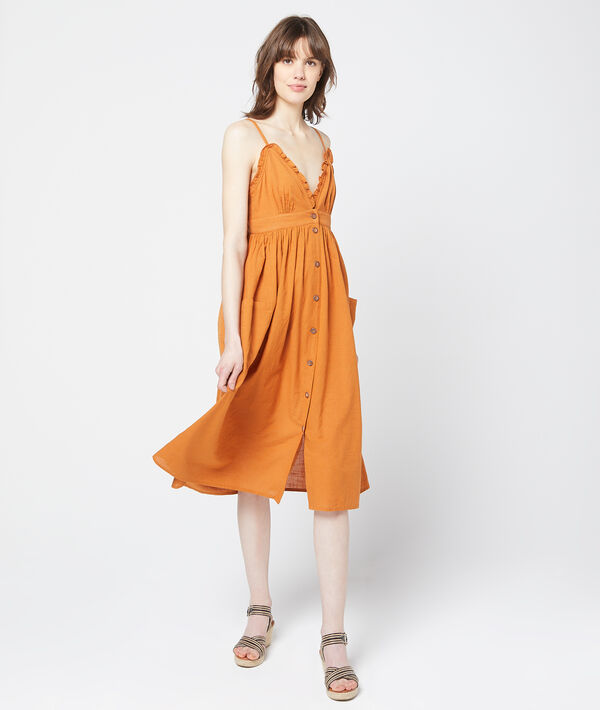 Robe longue à boutons en coton epice.