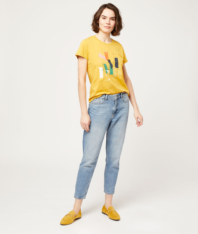 T-shirt sérigraphie "summer" curry.