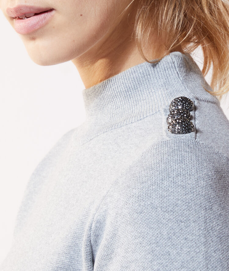 Top col montant détails boutons gris chine.