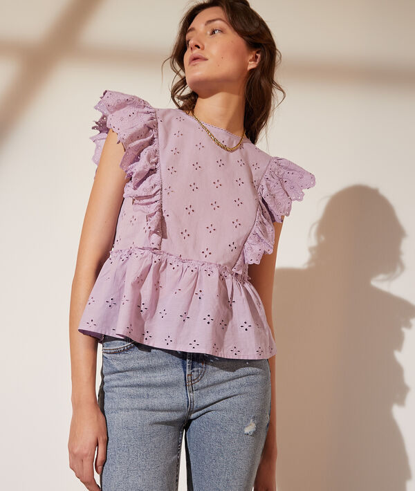 Top à volants avec broderie anglaise Top à volants avec broderie anglaise