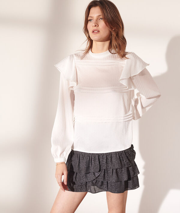 Blouse col montant à volants Blouse col montant à volants