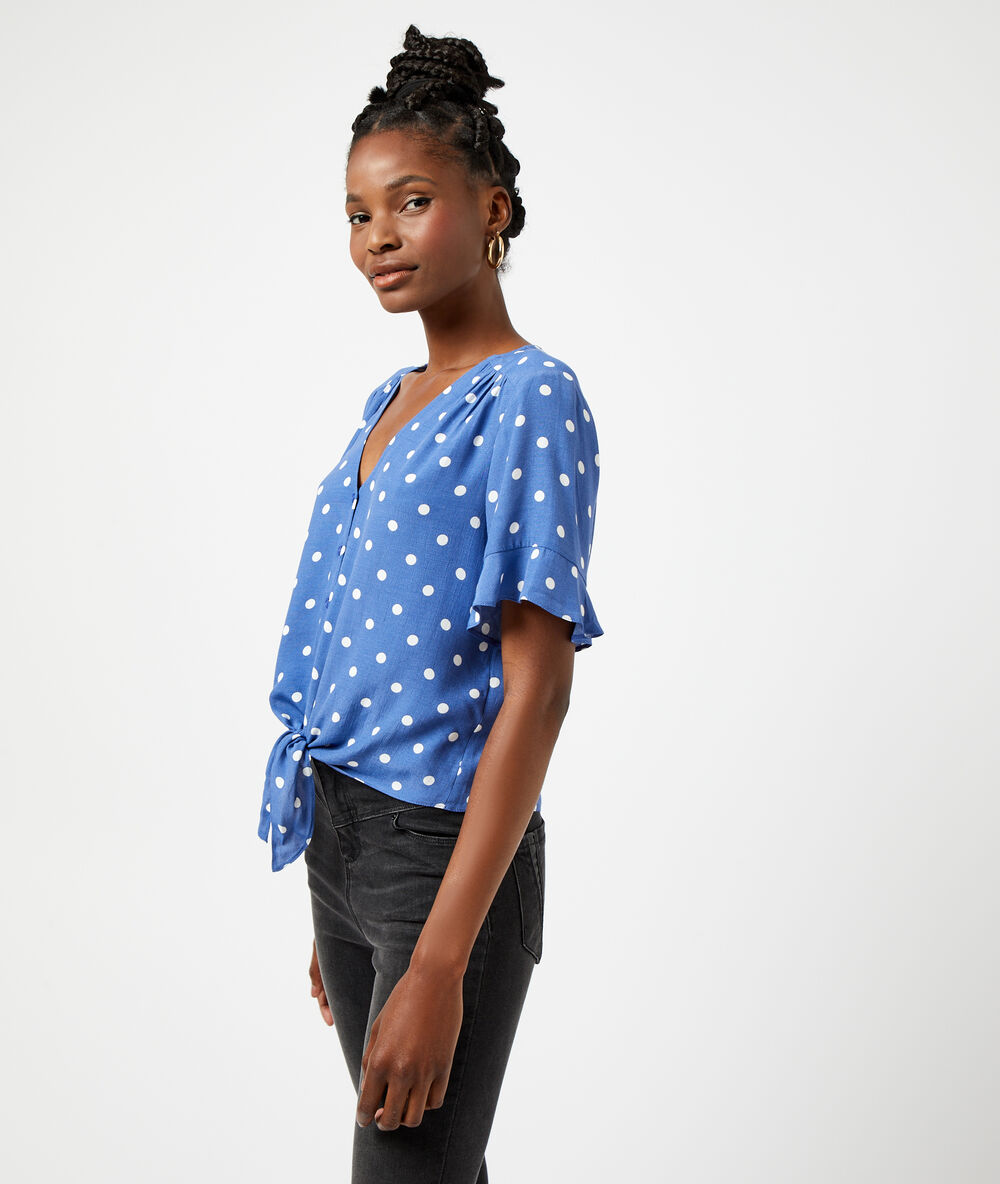Blouse nouée à pois moonlight.