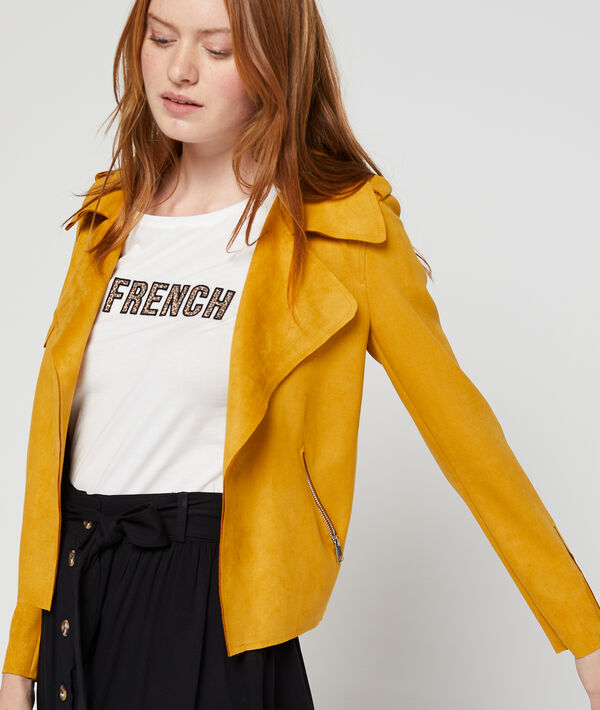 Veste biker effet daim Veste biker effet daim