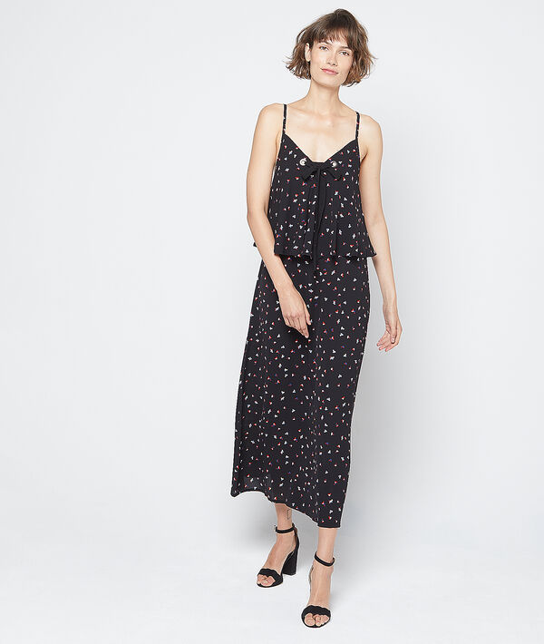 Robe longue nouée à volants Robe longue nouée à volants
