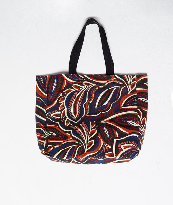 Sac cabas à imprimé floral cobalt.