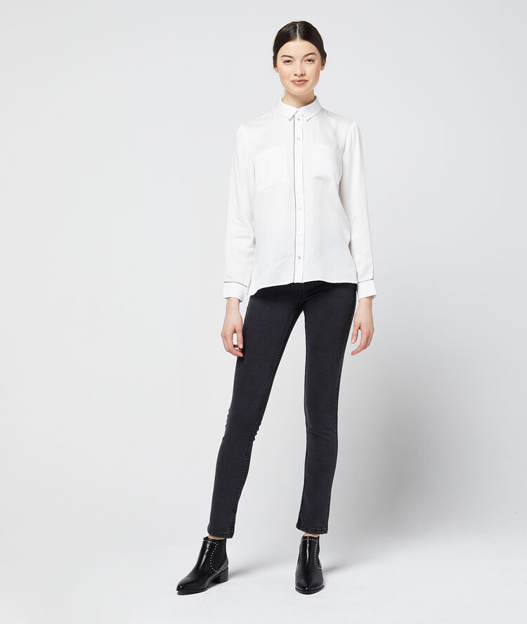 Chemise à liseré en tencel® ecru.