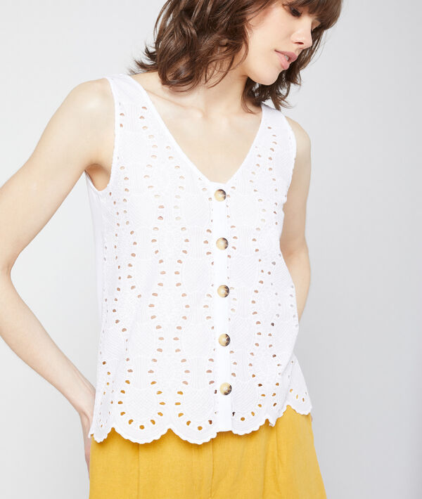Débardeur à broderie anglaise Débardeur à broderie anglaise