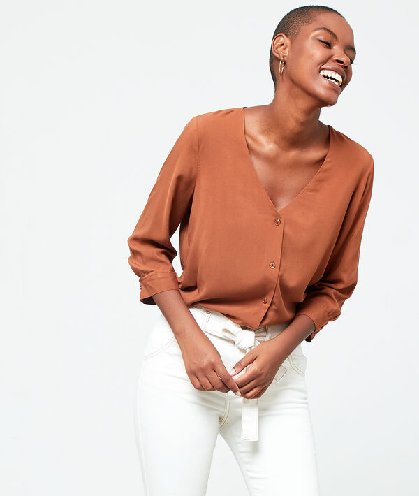 Blouse col v boutonnée Blouse col v boutonnée