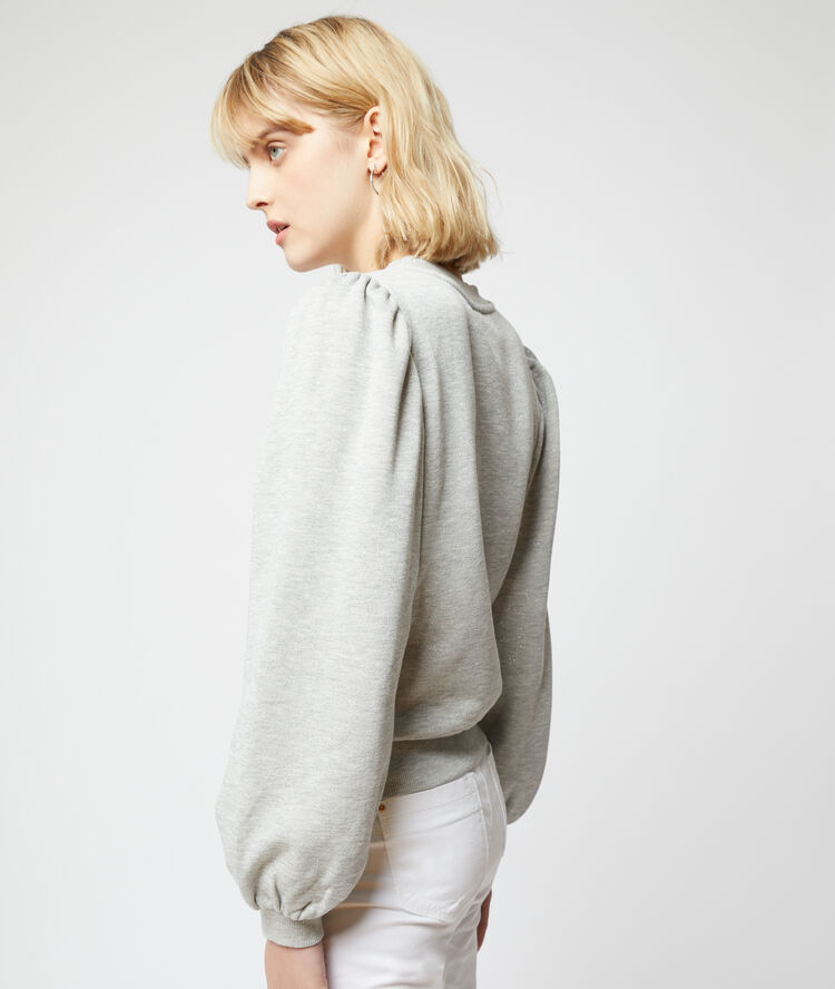 Sweat shirt manches ballons gros chine moyen.