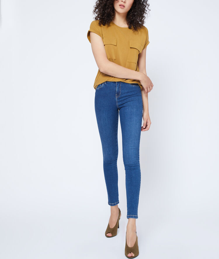 Jean skinny taille haute brut.