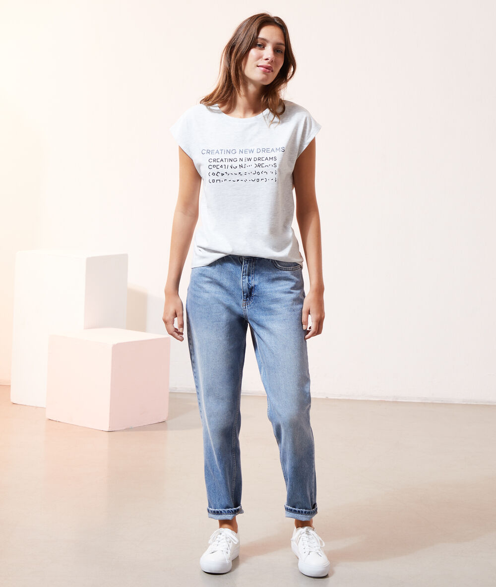 T-shirt "creating new dreams" gris chine.