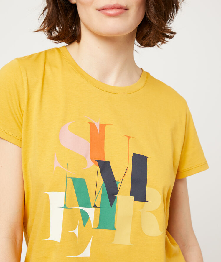 T-shirt sérigraphie "summer" curry.