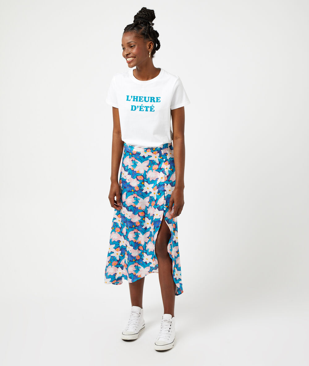 T-shirt "l'heure d'été" blanc.