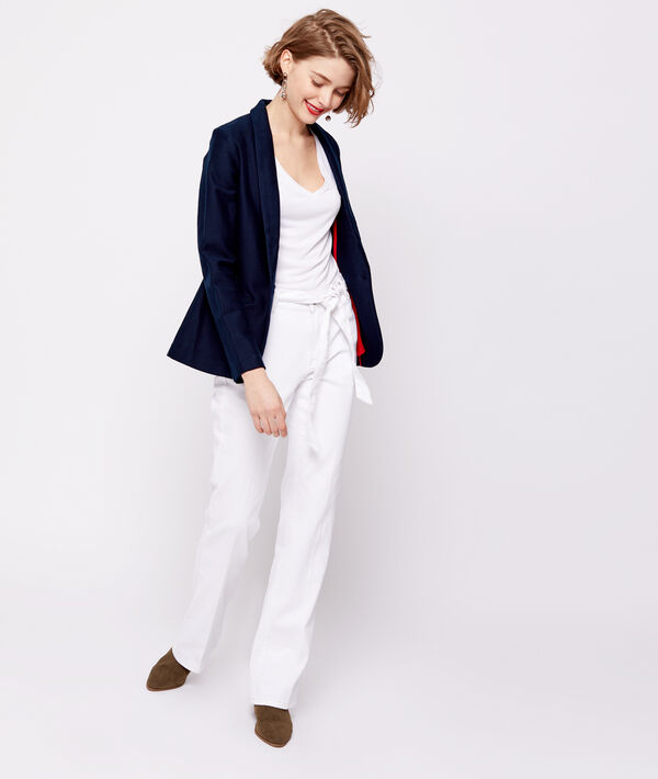 Veste de tailleur 100% coton marine.