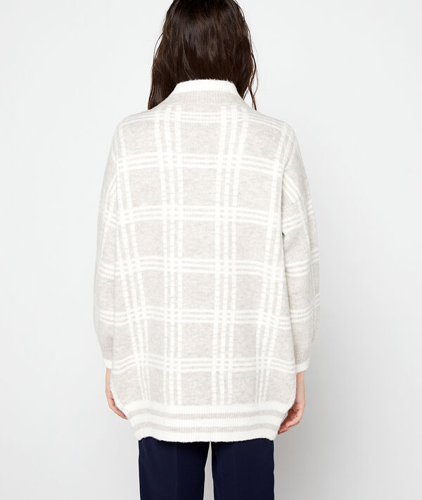 Gilet à carreaux en grosse maille Gilet à carreaux en grosse maille