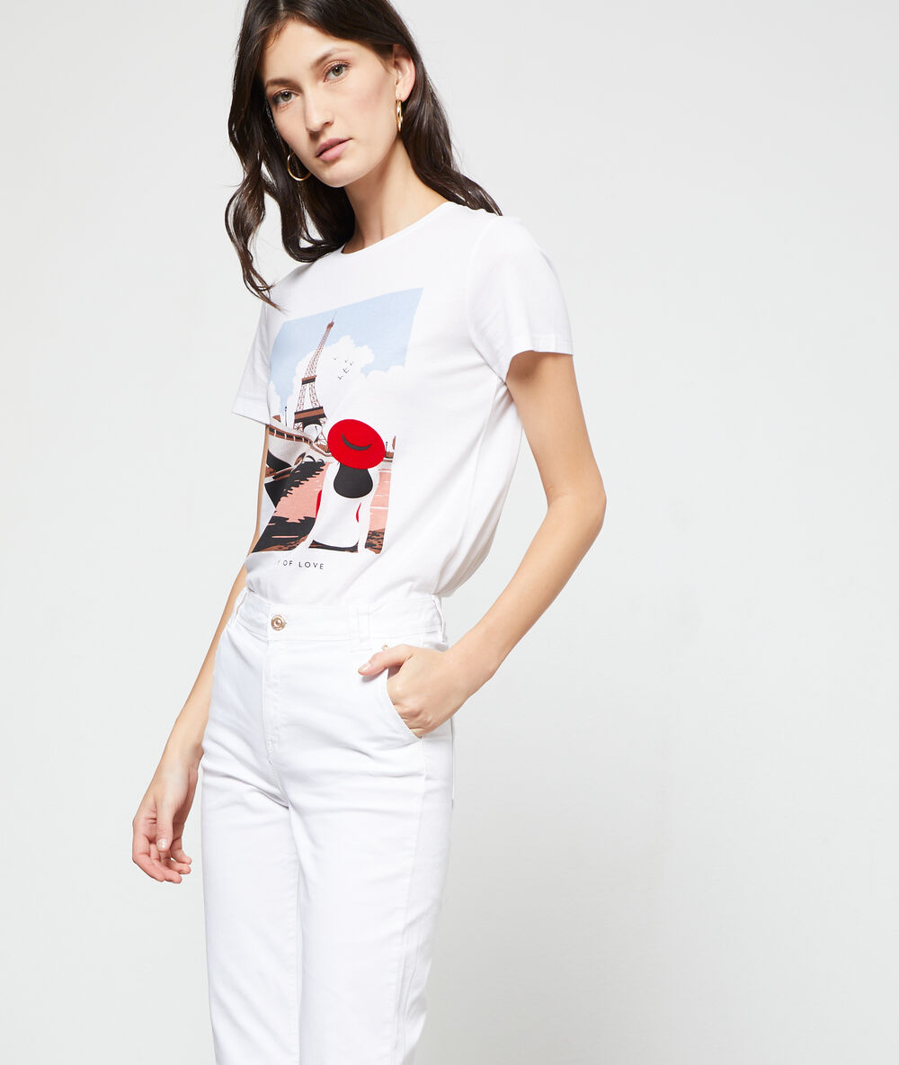 Jean flare blanc.