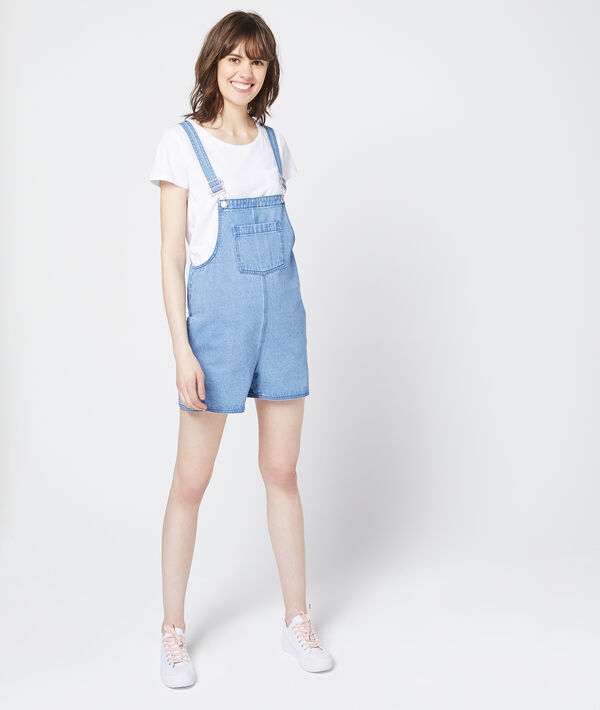 Salopette en jean bleach.