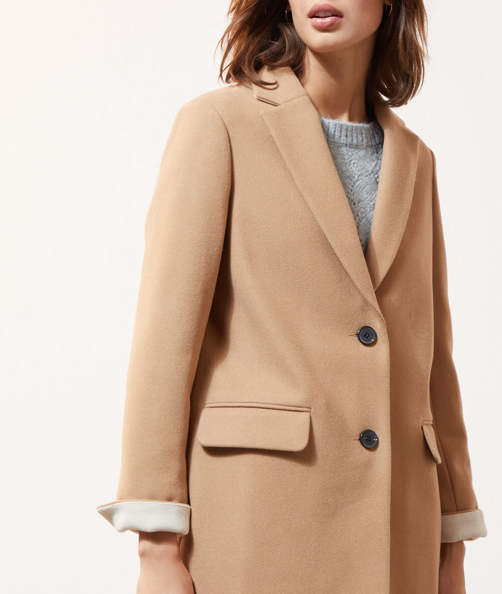 Manteau droit camel.