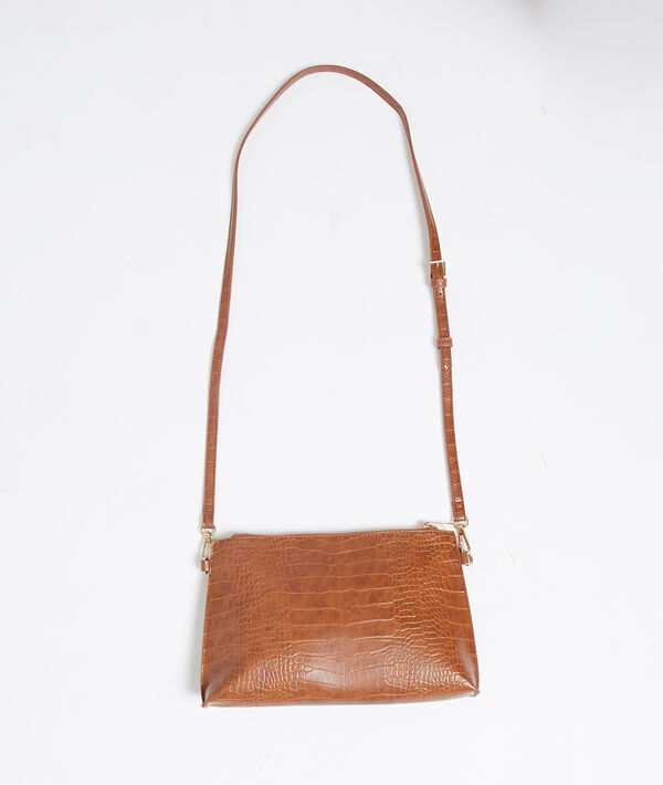 Sac besace effet croco savane.
