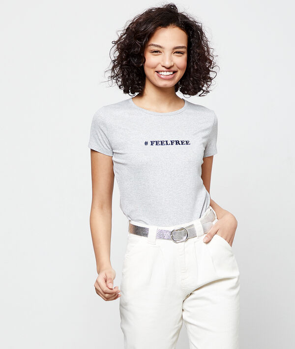 T-shirt métallisé "Feel Free" T-shirt métallisé "Feel Free"