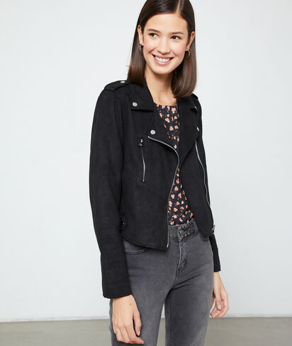 Veste de biker effet daim