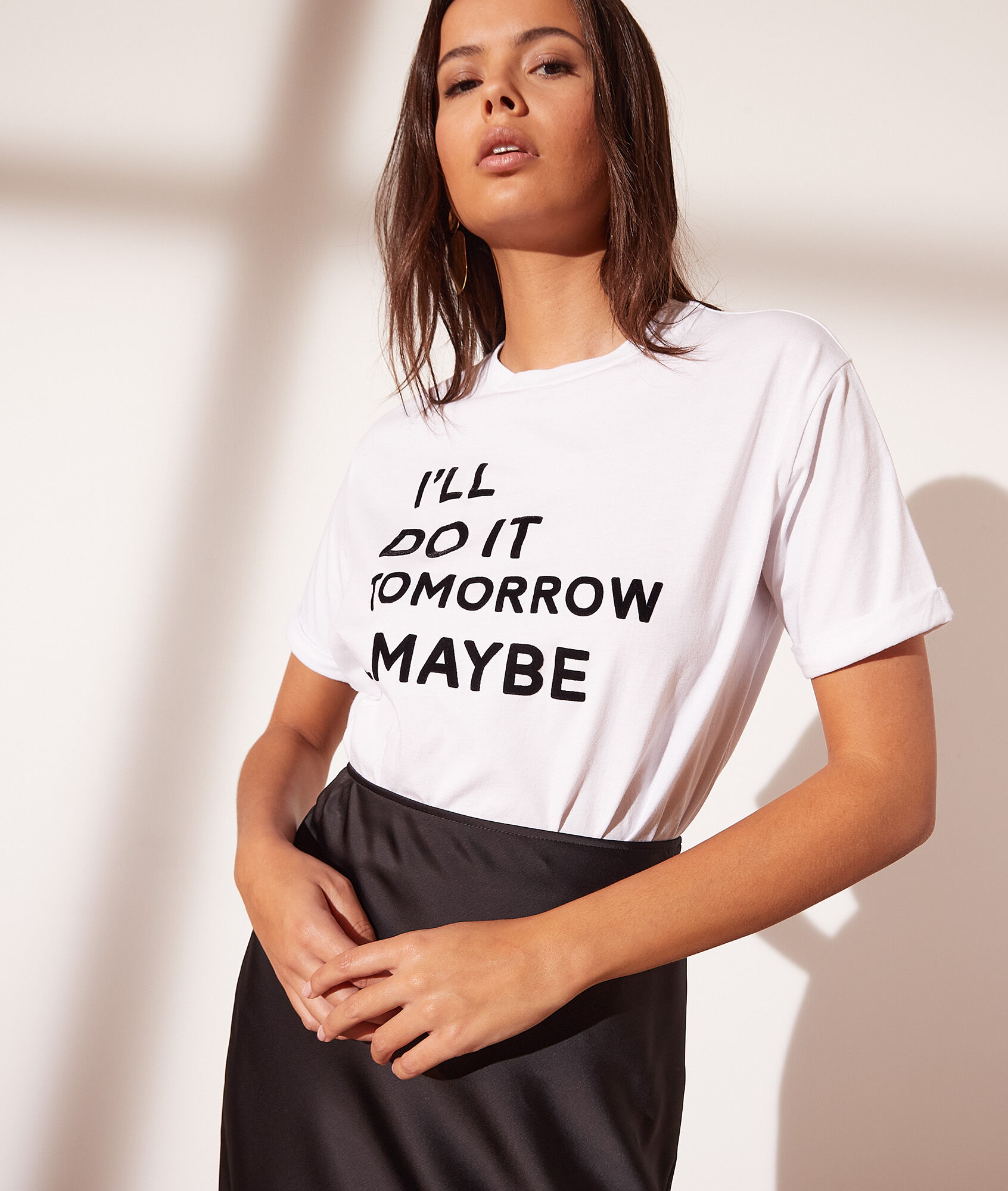 T-shirt manches courtes - Maybe - XS - Blanc - Femme - Etam