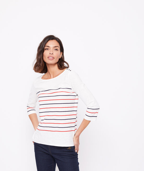 Marinière 100% coton bio marine.