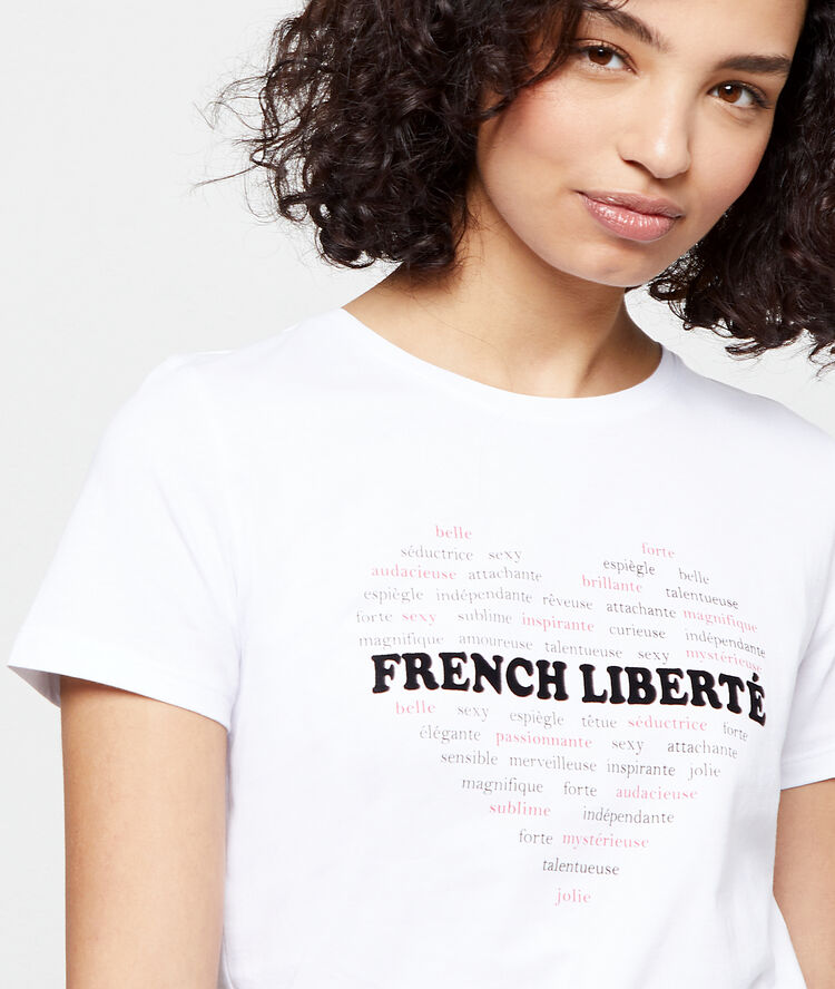T-shirt "french liberté" blanc.