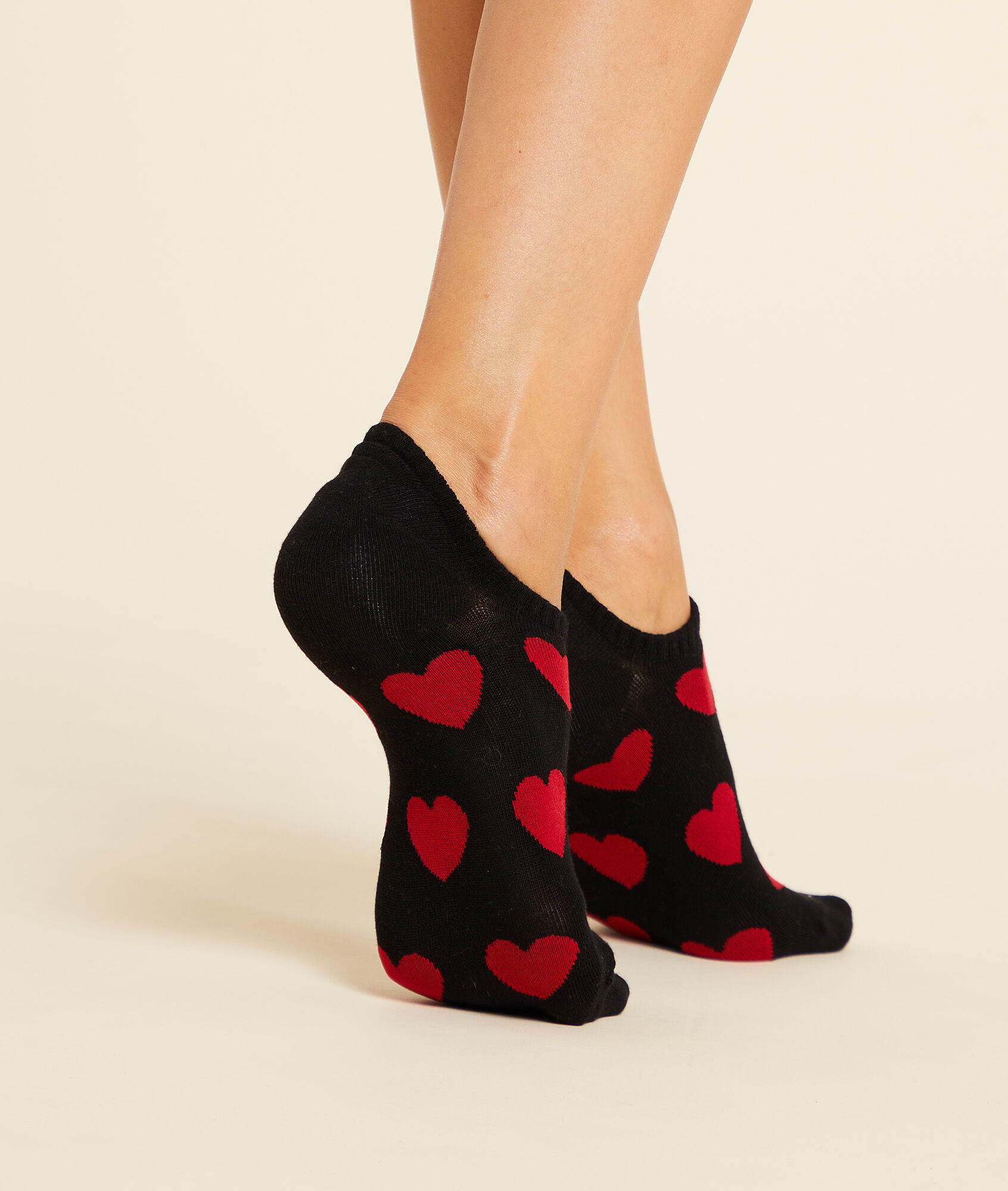 Lot de 2 paires de socquettes essentielles motifs coeurs - Cho Sweet - 36/38 - Noir - Femme - Etam